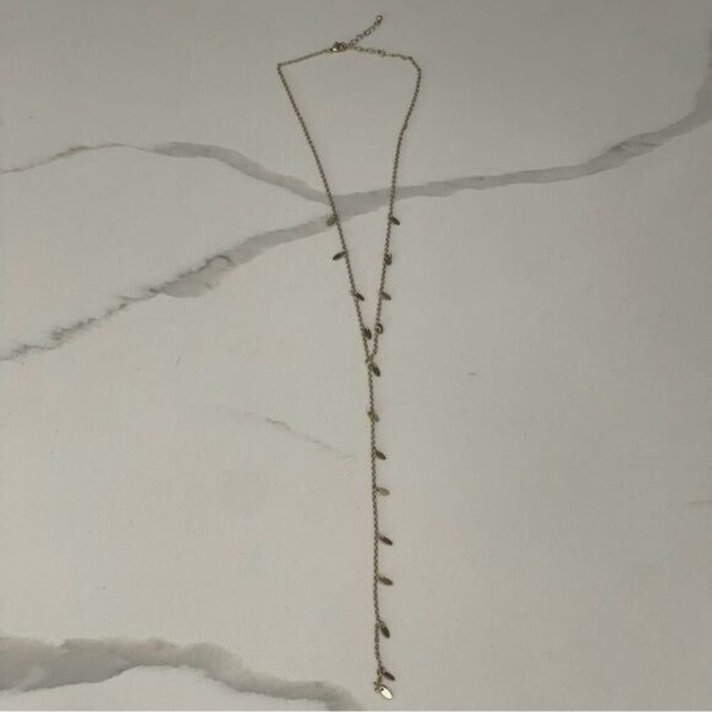 Gold tone Y necklace